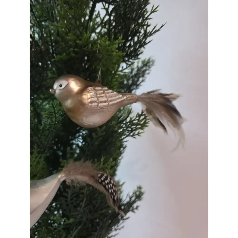 4 Bird Ornaments With Long Feathers 6